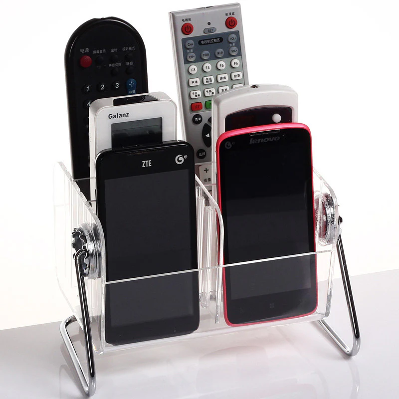 Deluxe Clear Acrylic Remote Control Holder 6 Storage Shelf - Image 3