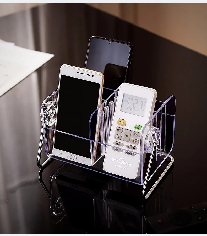 Deluxe Clear Acrylic Remote Control Holder 6 Storage Shelf - Image 6