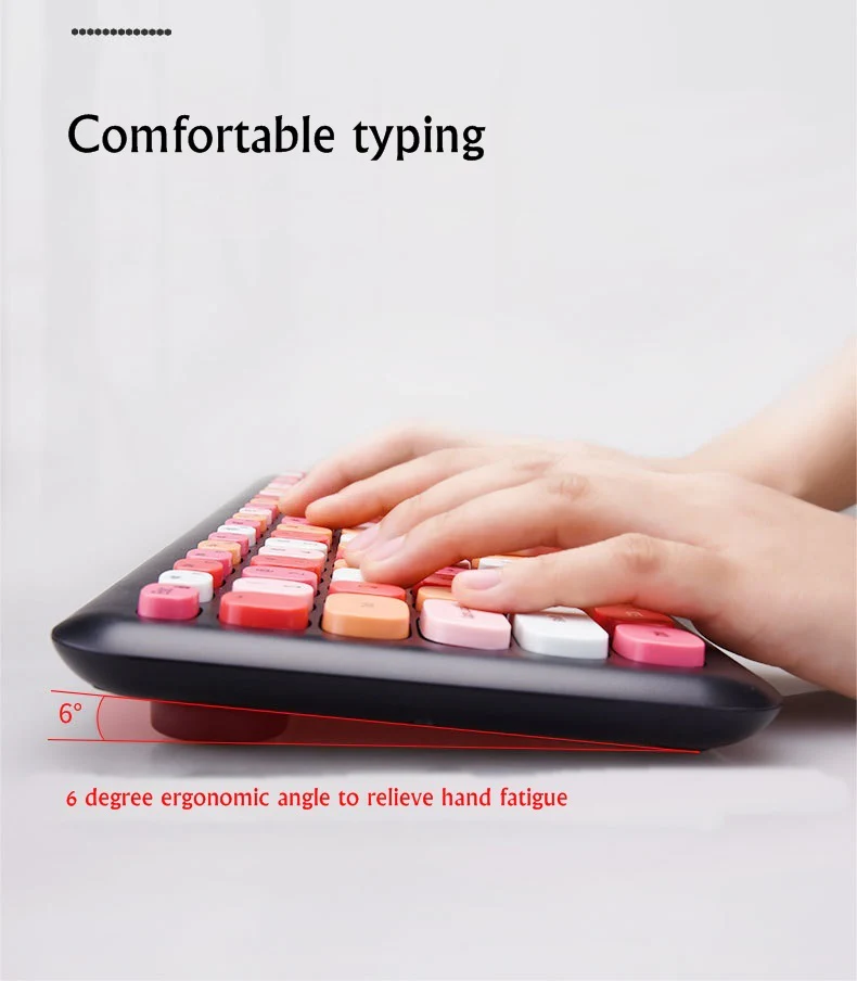 Deluxe Colourful Wireless Mechanical Keyboard and Mouse Combo Set (Purple Mixed) - Image 12