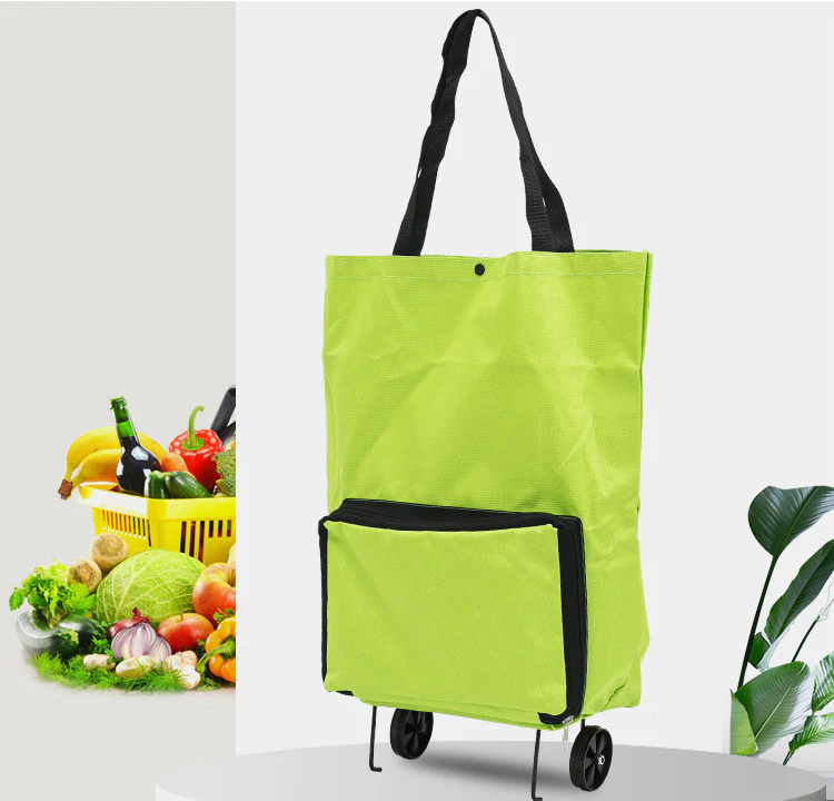 Deluxe Foldable Trolley Bag Travel Shopping Folding Luggage Suitcase Fits in Handbag - Image 3