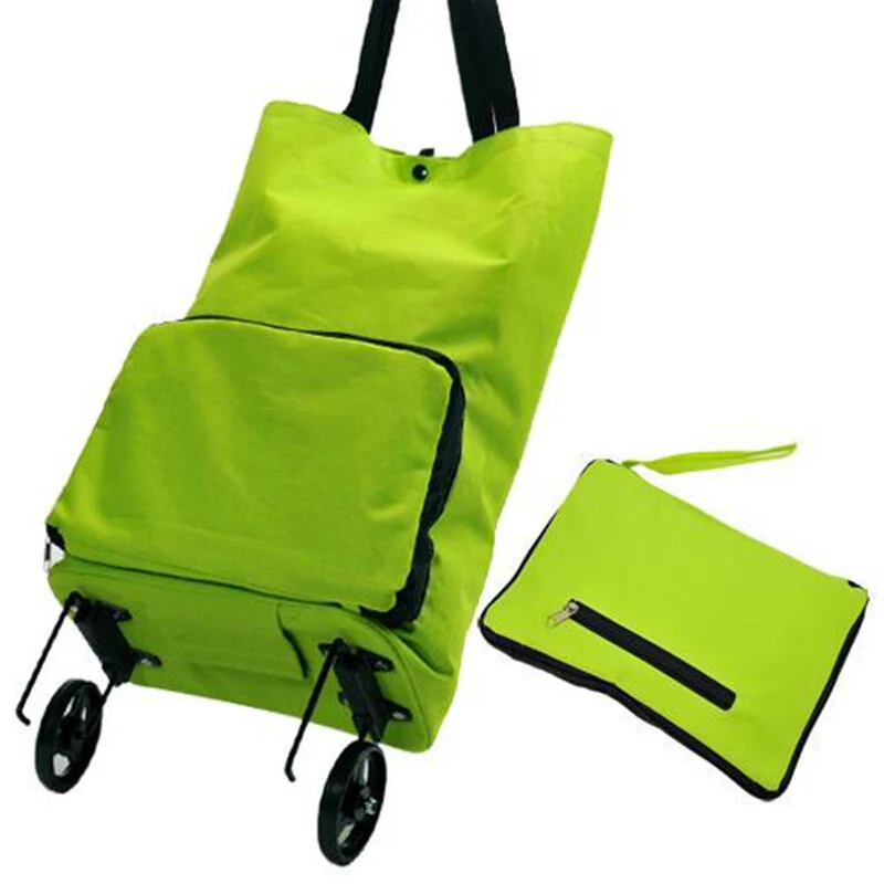 Deluxe Foldable Trolley Bag Travel Shopping Folding Luggage Suitcase Fits in Handbag - Image 8