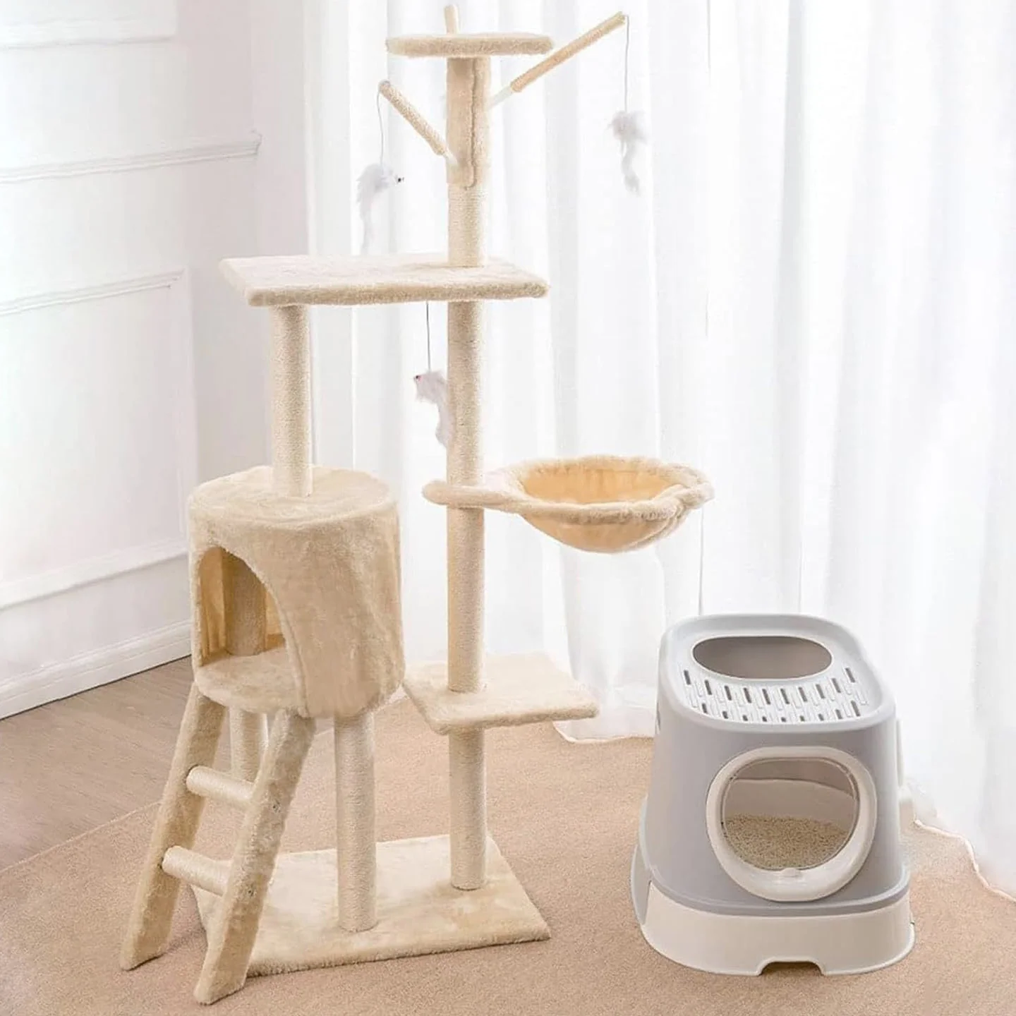 Deluxe Multi-Level Cat Tree Tower with Scratching Posts - Image 2
