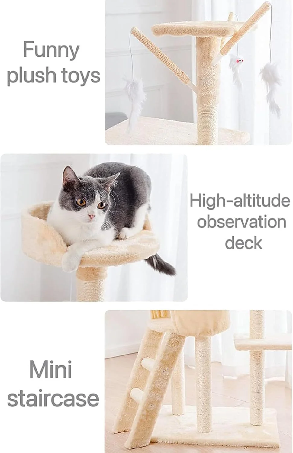 Deluxe Multi-Level Cat Tree Tower with Scratching Posts - Image 4