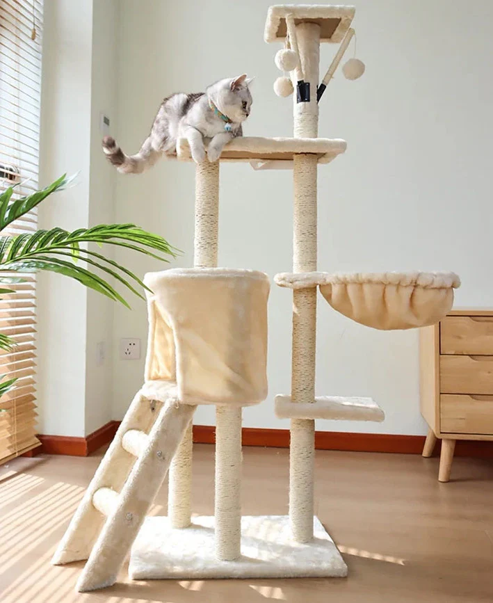 Deluxe Multi-Level Cat Tree Tower with Scratching Posts - Image 9