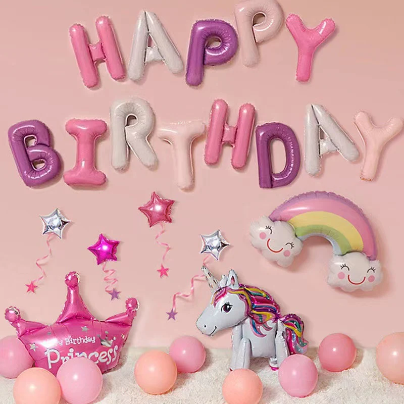 Deluxe Princess Pink Happy Birthday Party Celebration Decorations Balloons Set - Image 6