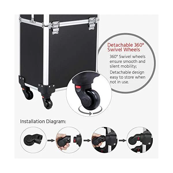 Deluxe Professional Beauty Makeup Cosmetic Suitcase Travel Organizer Luggage - Image 10