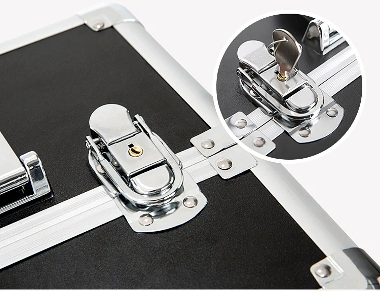 Deluxe Professional Beauty Makeup Cosmetic Suitcase Travel Organizer Luggage - Image 5