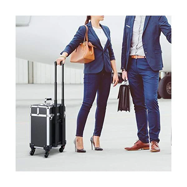 Deluxe Professional Beauty Makeup Cosmetic Suitcase Travel Organizer Luggage - Image 8