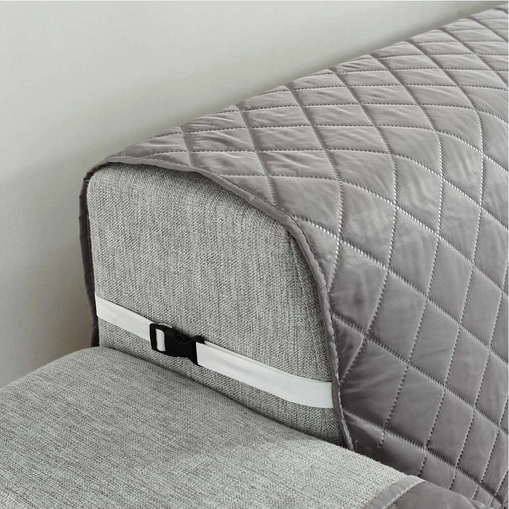 Deluxe Sofa Slipcover Quilted Couch Cover Water Resistant Furniture Protector (Umber) - Image 4
