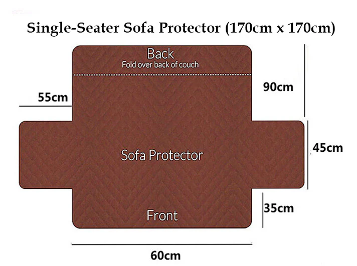 Deluxe Sofa Slipcover Quilted Couch Cover Water Resistant Furniture Protector (Umber) - Image 5