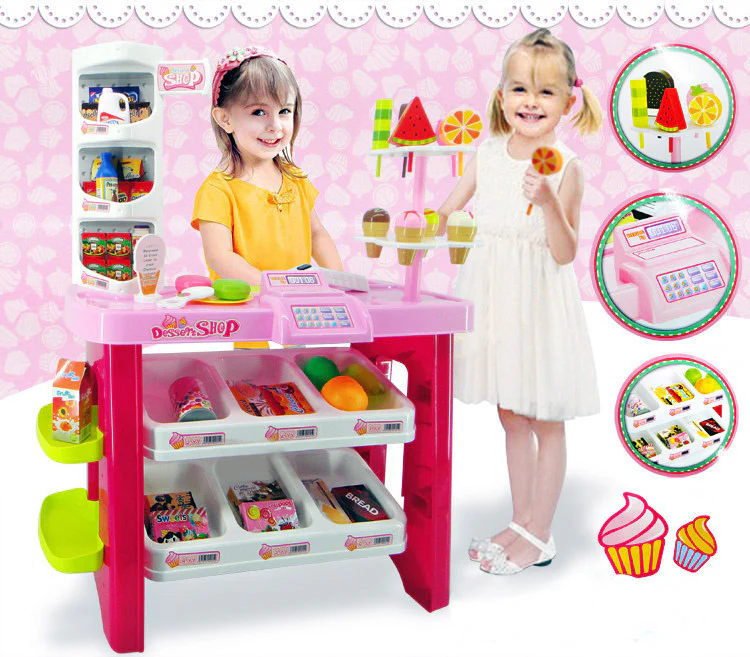 Deluxe Supermarket Dessert Shop Toy Set with Electronic Scanner - Image 10