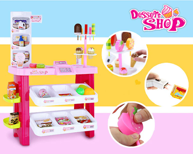 Deluxe Supermarket Dessert Shop Toy Set with Electronic Scanner - Image 4