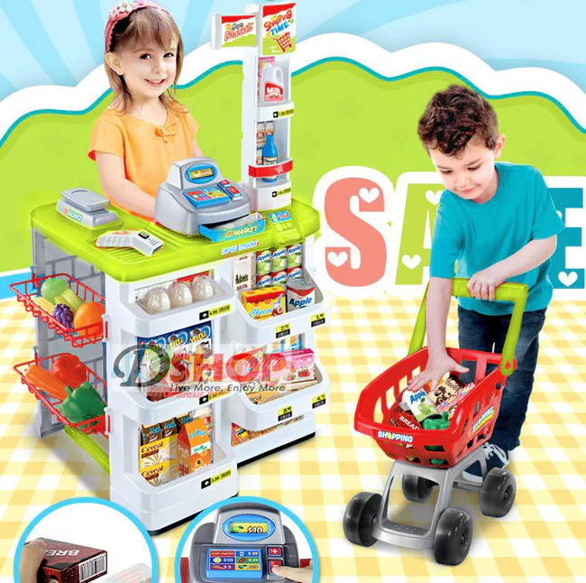 Deluxe Supermarket Toy Play Set with Shopping Trolley - Image 13