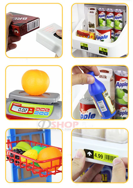 Deluxe Supermarket Toy Play Set with Shopping Trolley - Image 5