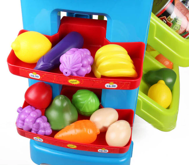 Deluxe Supermarket Toy Set with Shopping Cart Trolley & Accessories - Image 10