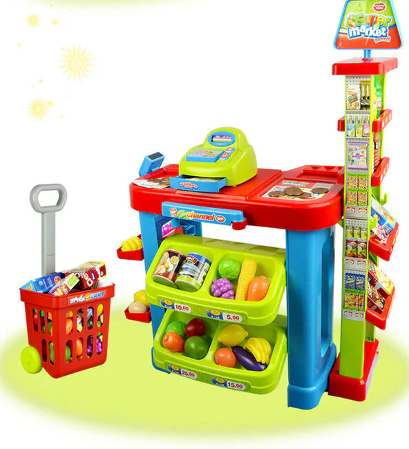 Deluxe Supermarket Toy Set with Shopping Cart Trolley & Accessories - Image 16