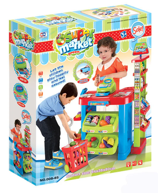 Deluxe Supermarket Toy Set with Shopping Cart Trolley & Accessories - Image 18