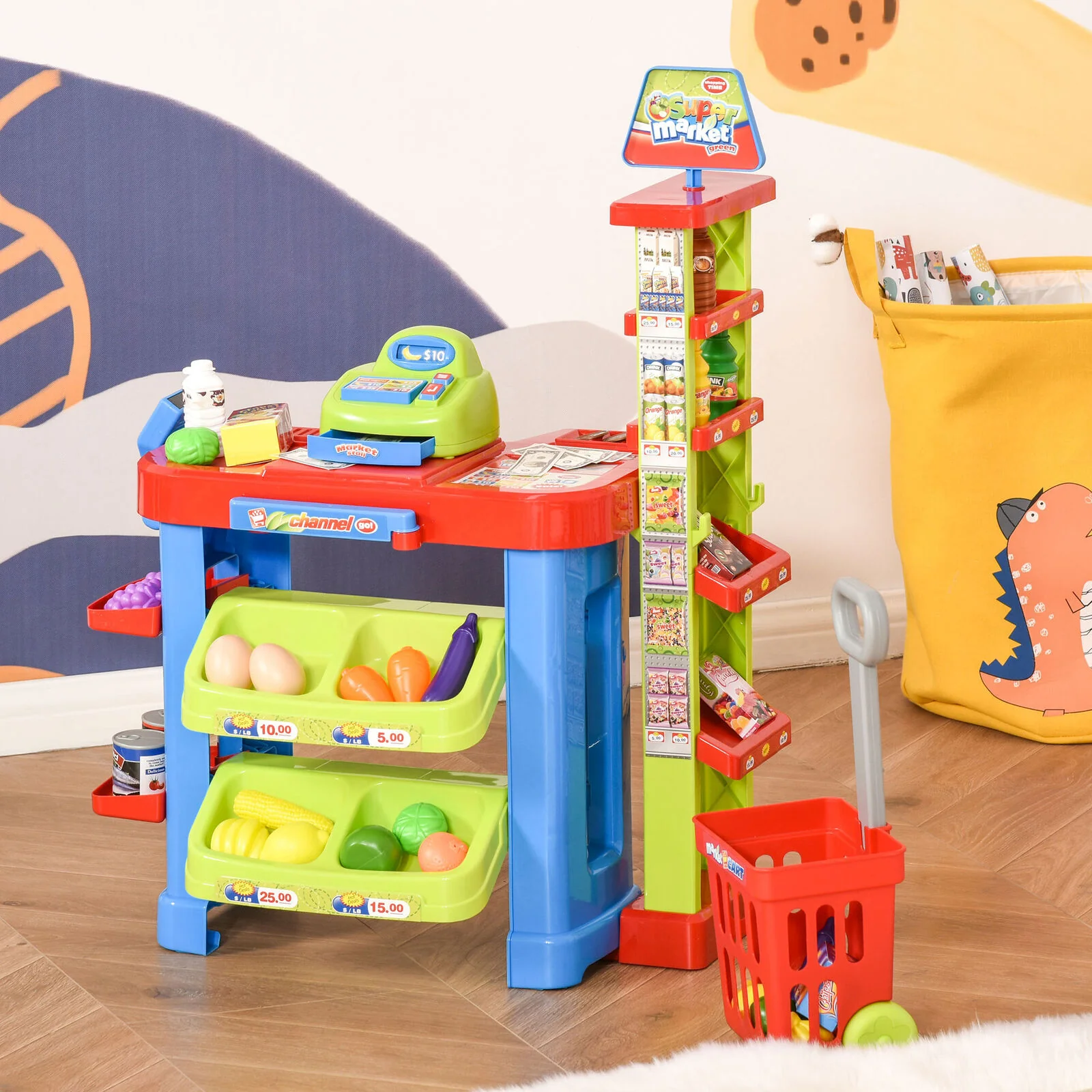 Deluxe Supermarket Toy Set with Shopping Cart Trolley & Accessories - Image 5