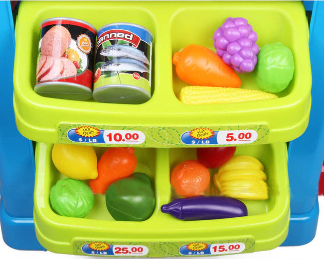 Deluxe Supermarket Toy Set with Shopping Cart Trolley & Accessories - Image 9