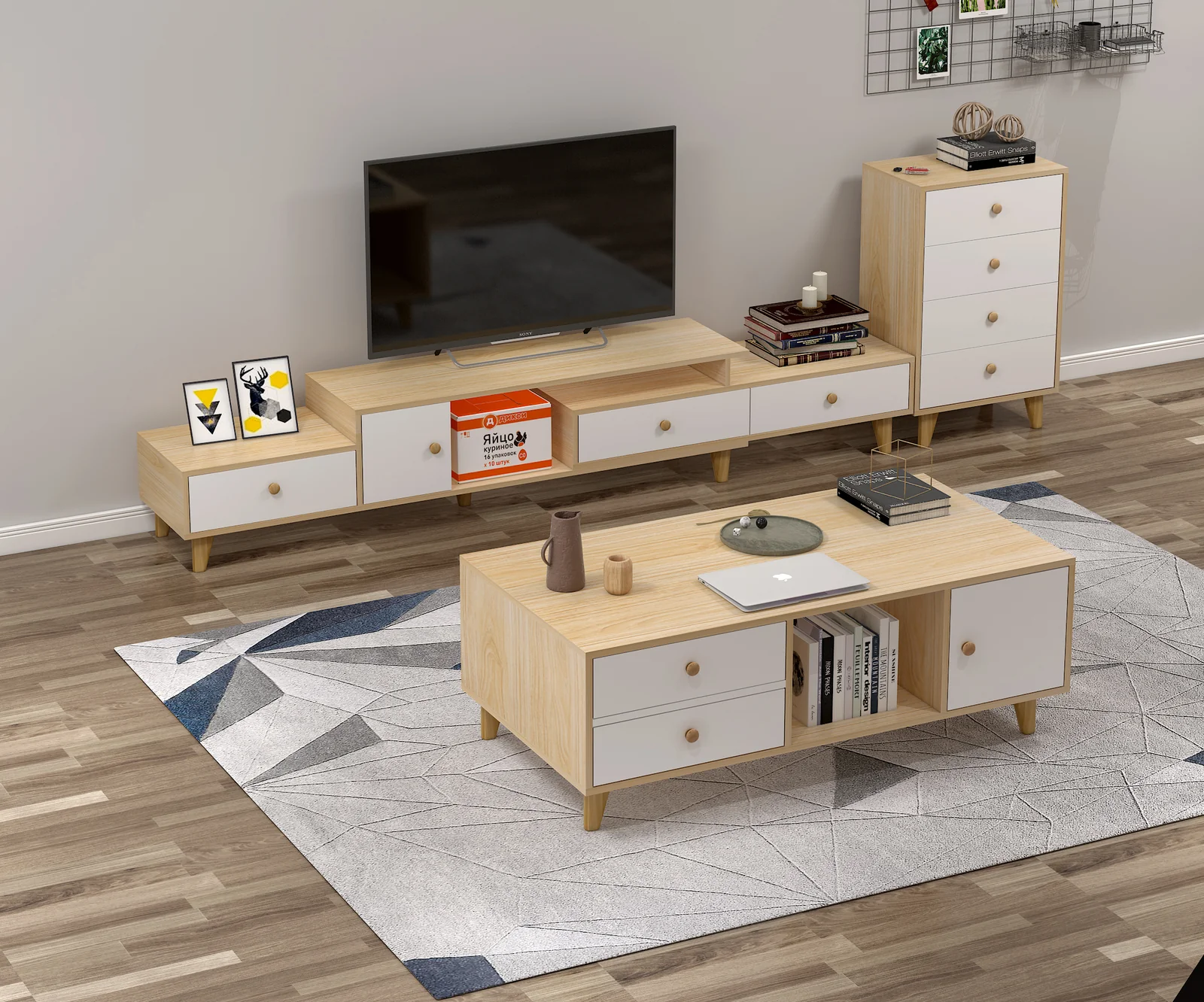 Deluxe Unity Tallboy Chest of Drawers (White) - Image 5