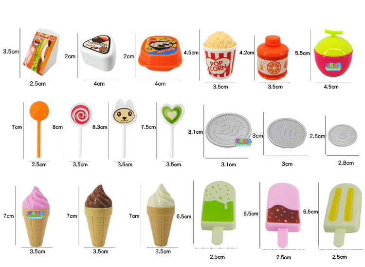 Dessert Trolley Mini Ice Cream Cart Pretend Food Toy Play Set - Image 8