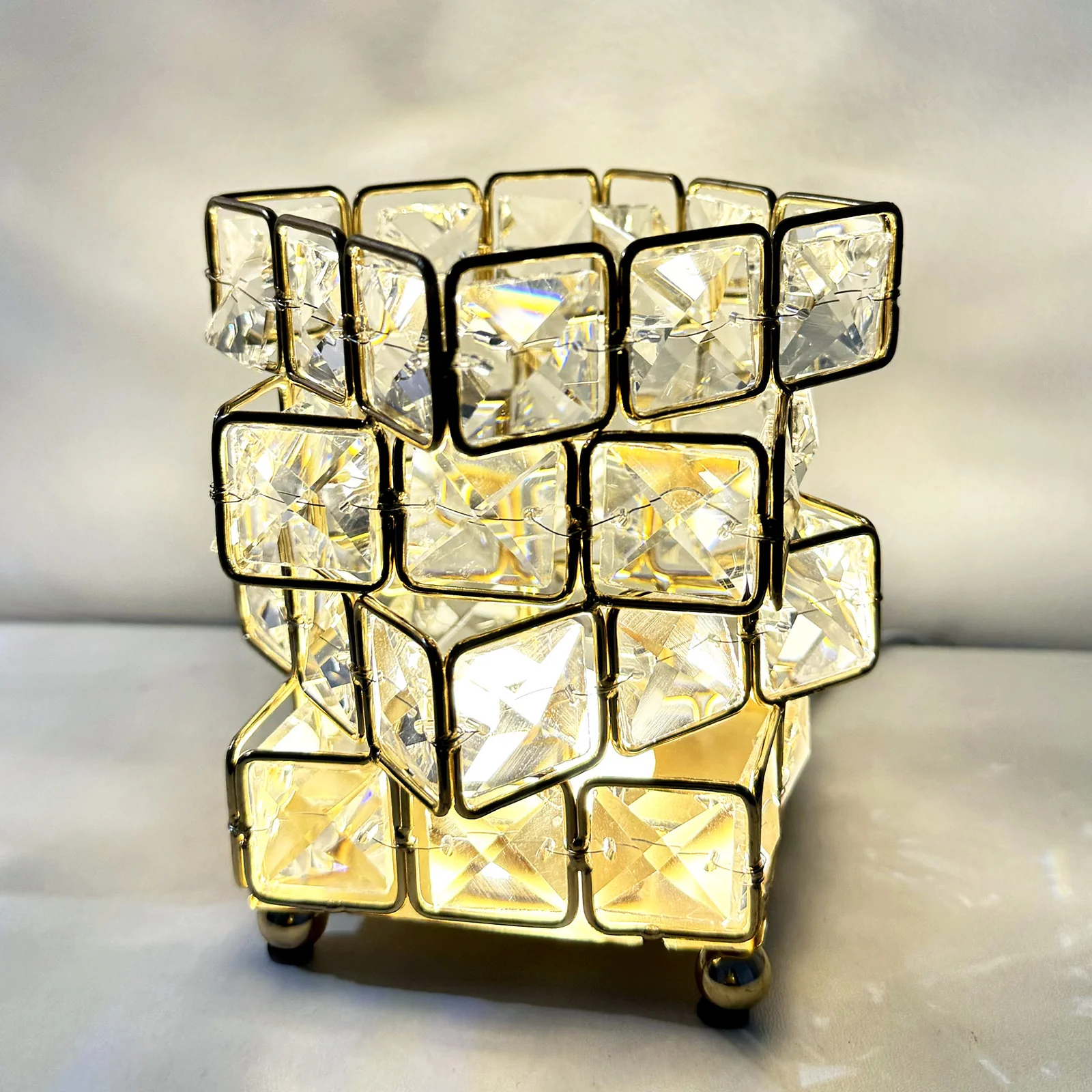 Diamond Crystal Geometric Cube LED Table Lamp Decorative Night Light Mood Lighting - Image 15