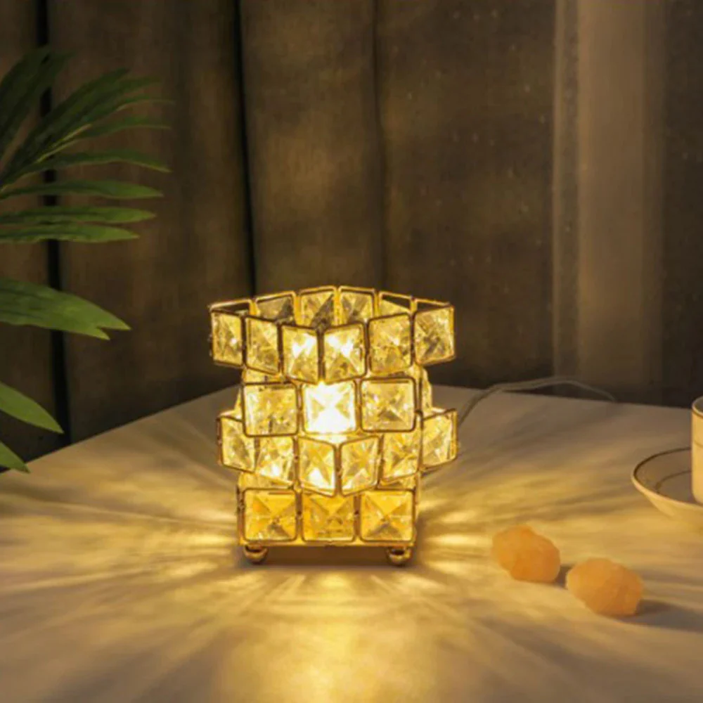 Diamond Crystal Geometric Cube LED Table Lamp Decorative Night Light Mood Lighting - Image 6