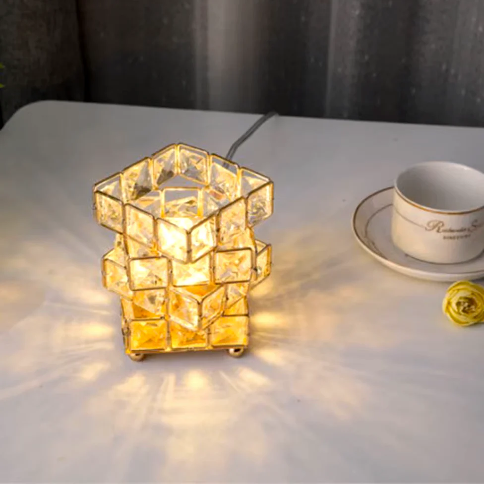 Diamond Crystal Geometric Cube LED Table Lamp Decorative Night Light Mood Lighting - Image 7