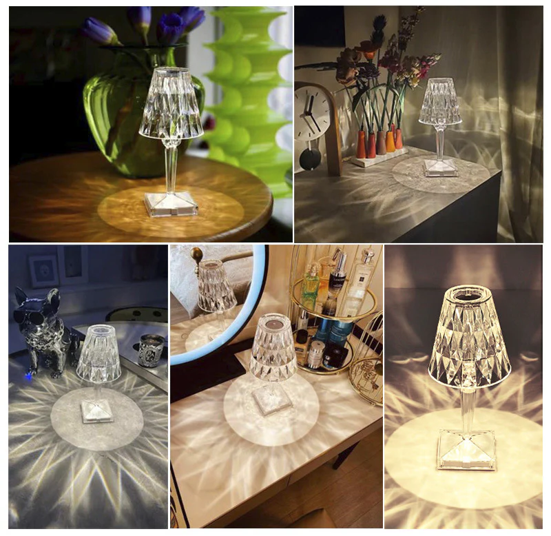 Diamond Crystal LED Lamp Touch Sensor Night Light - Image 11