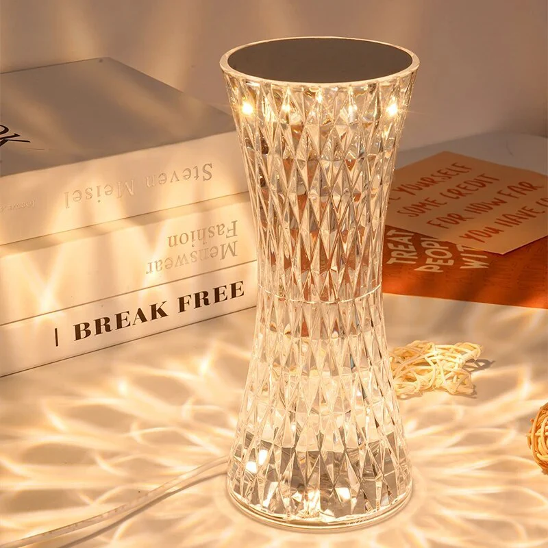 Diamond Crystal LED Table Lamp Touch Sensor Night Light - Image 2