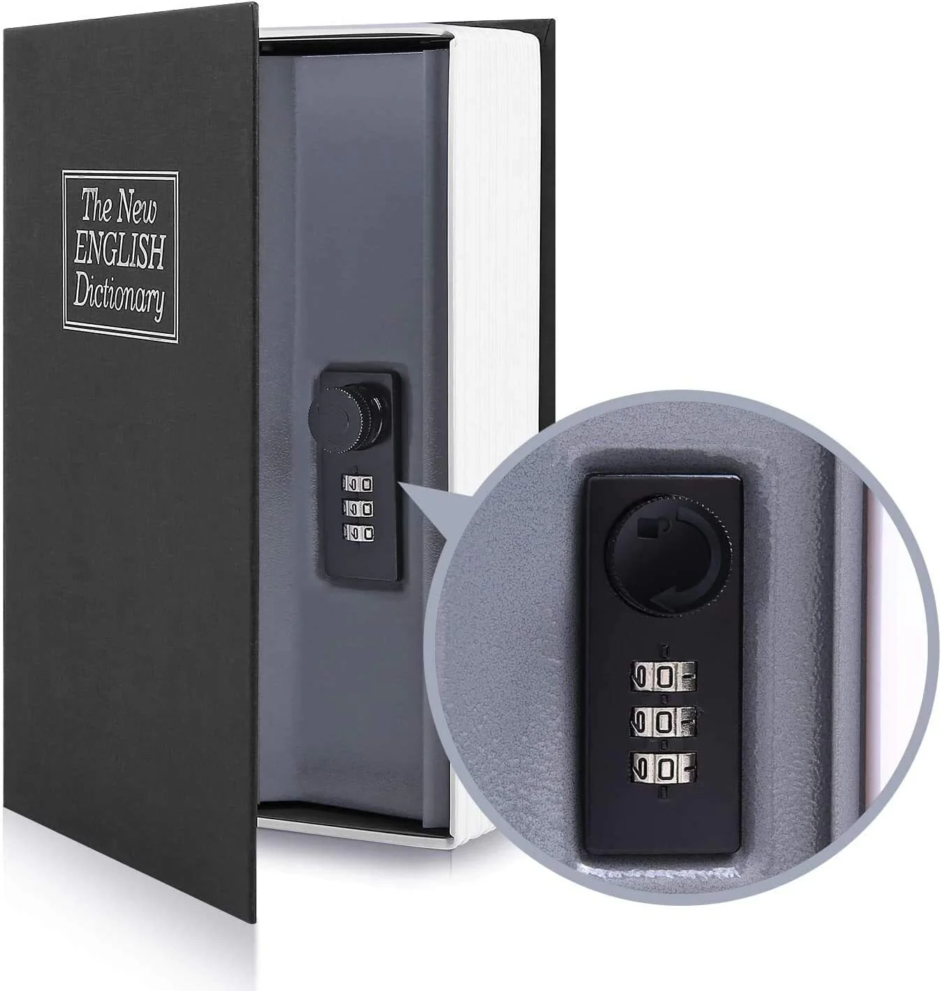 Dictionary Book Safe Security Box with Combination Lock (Black) - Image 6