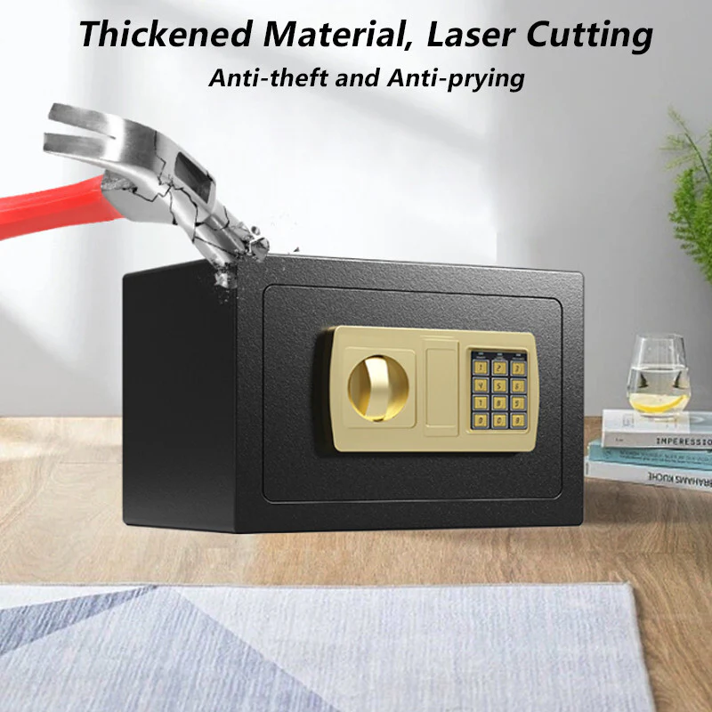 Digital Home Safe with Keypad and Key Lock Fireproof Anti-Theft - Image 4