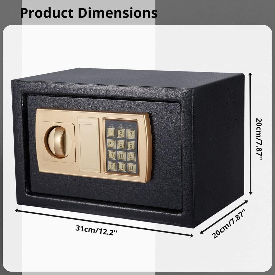 Digital Home Safe with Keypad and Key Lock Fireproof Anti-Theft - Image 7
