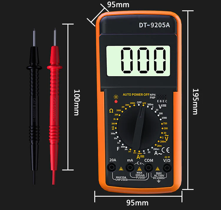 Digital LCD Multimeter Electrical Tester Voltmeter Ammeter Ohmmeter - Image 8