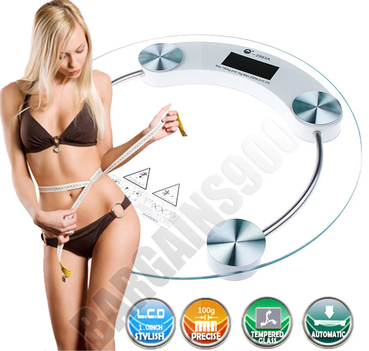 Digital Tempered Glass Body Bathroom Scale 180kg - Image 2