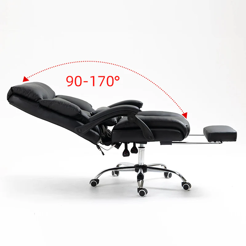 Director Deluxe Plush Executive Reclining Office Chair with Foot Rest (Black) - Image 5