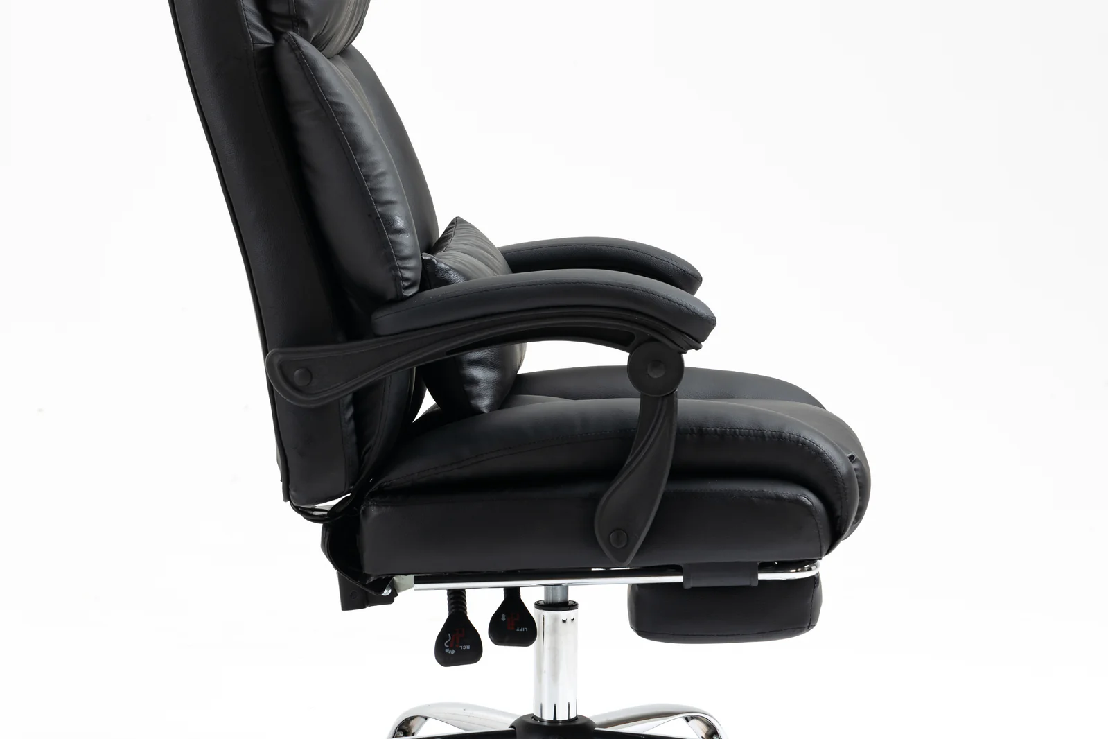Director Deluxe Plush Executive Reclining Office Chair with Foot Rest (Black) - Image 8