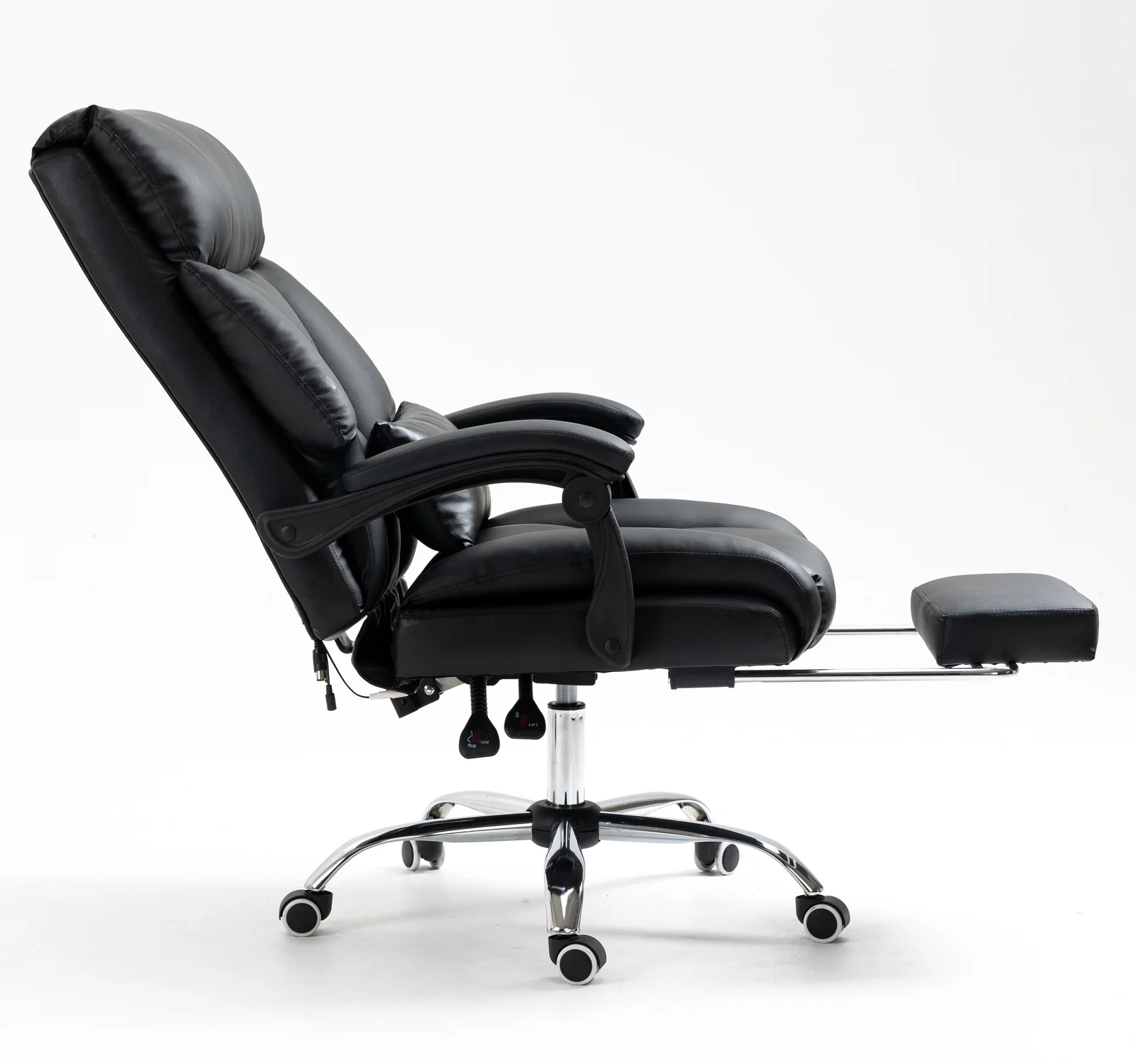 Director Deluxe Plush Executive Reclining Office Chair with Foot Rest (Black) - Image 9