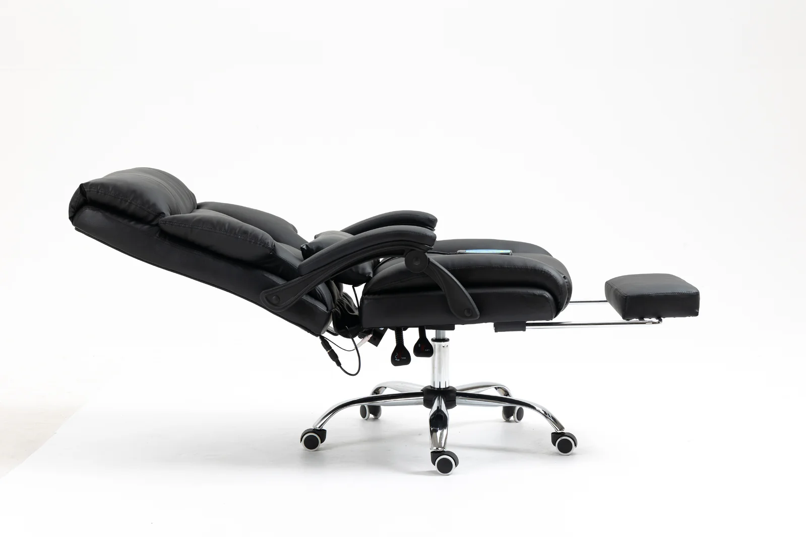 Director Deluxe Plush Executive Reclining Office Chair with Foot Rest & Massager (Black) - Image 11