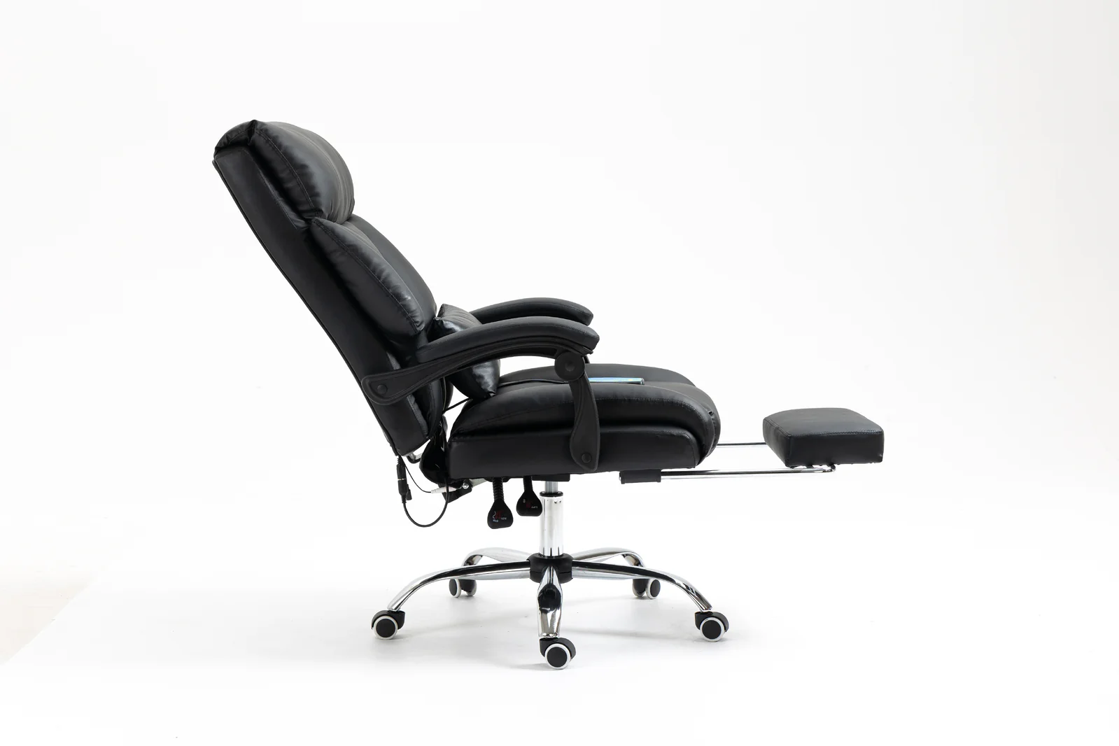 Director Deluxe Plush Executive Reclining Office Chair with Foot Rest & Massager (Black) - Image 12