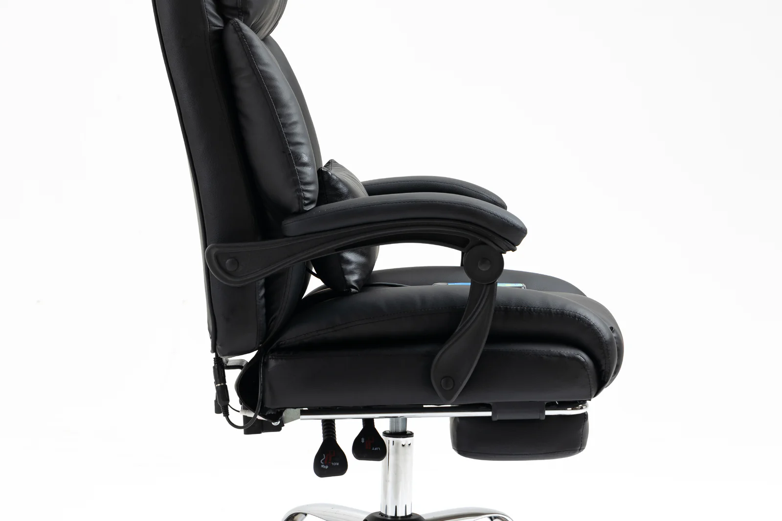 Director Deluxe Plush Executive Reclining Office Chair with Foot Rest & Massager (Black) - Image 16