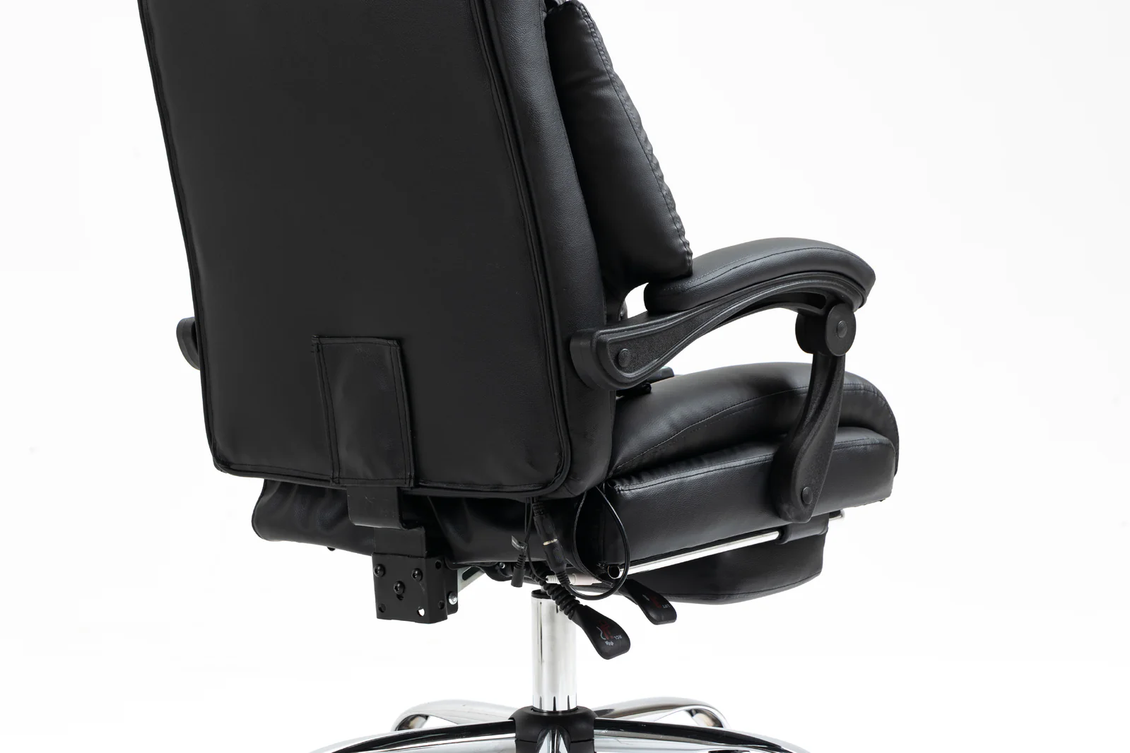 Director Deluxe Plush Executive Reclining Office Chair with Foot Rest & Massager (Black) - Image 18