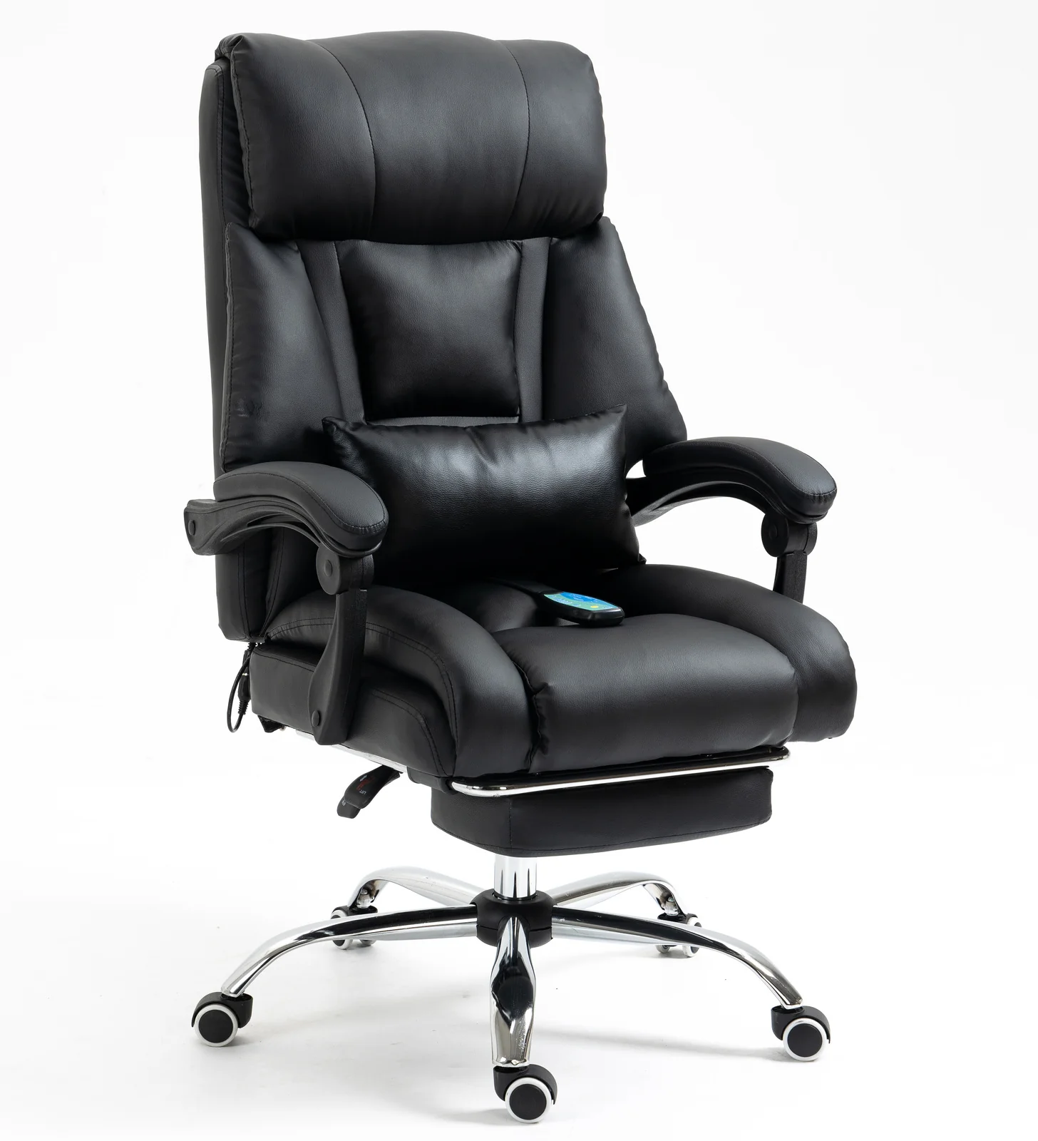 Director Deluxe Plush Executive Reclining Office Chair with Foot Rest & Massager (Black) - Image 22