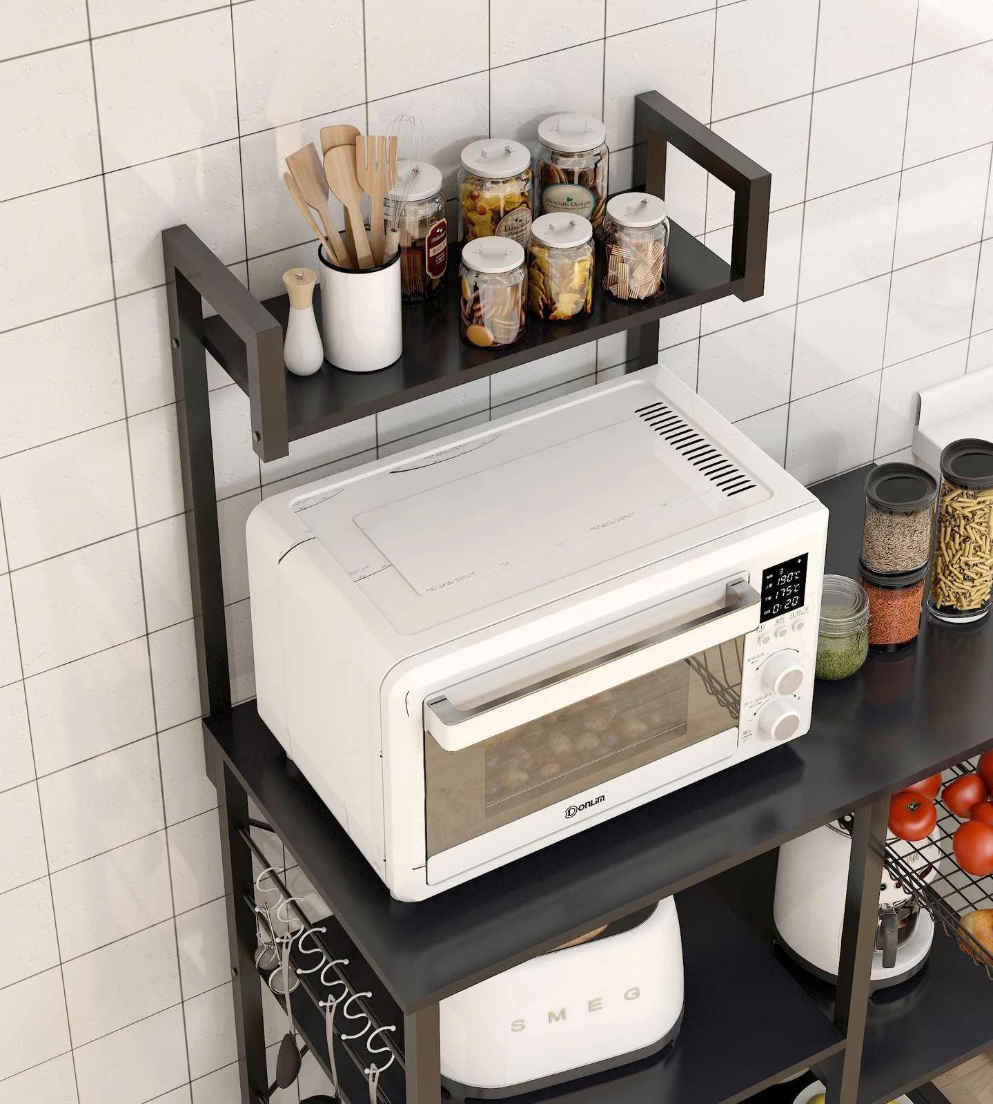 Divine Kitchen Organizer Workbench Storage Shelf (Black) - Image 6