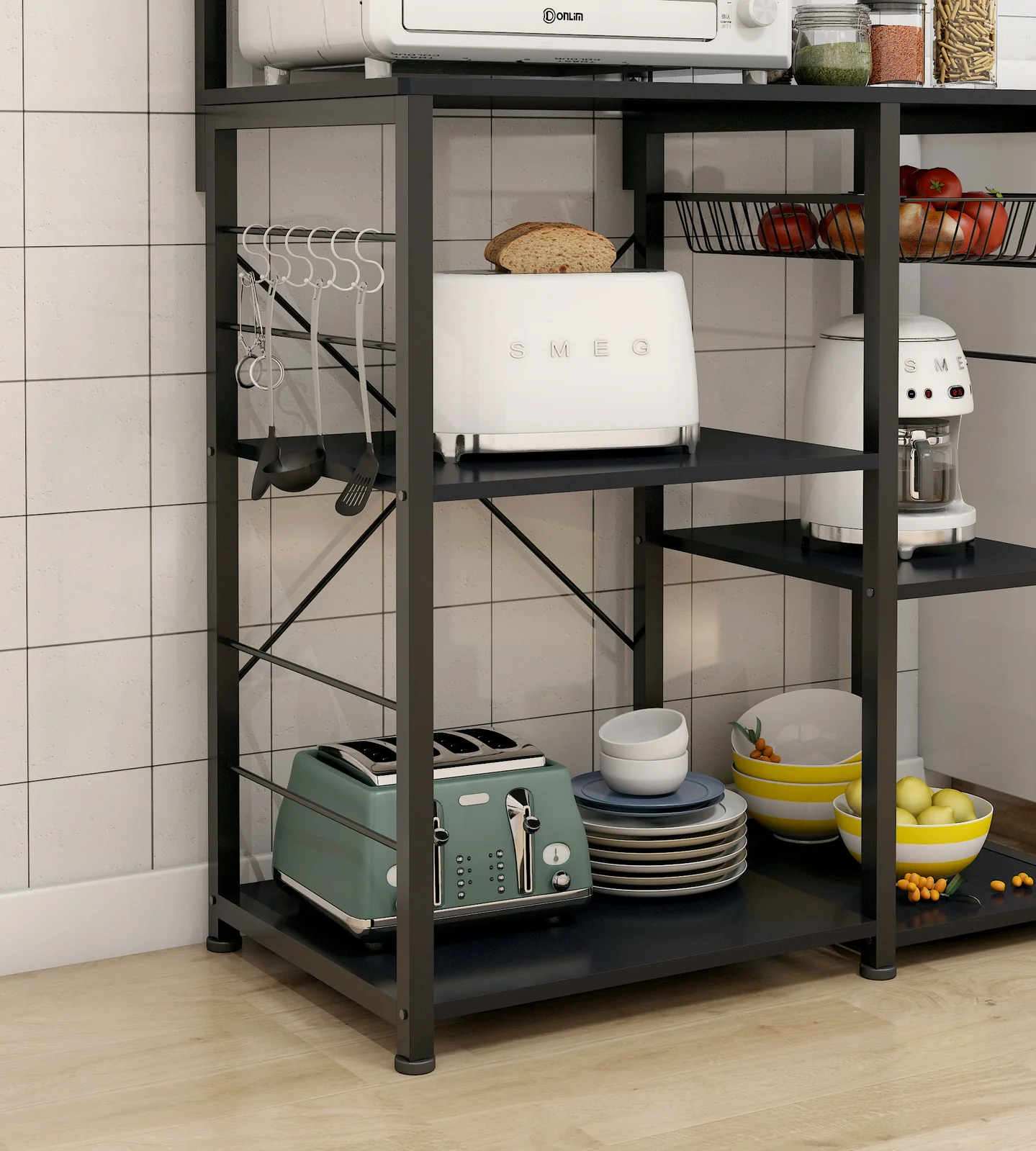 Divine Kitchen Organizer Workbench Storage Shelf (White Oak) - Image 7