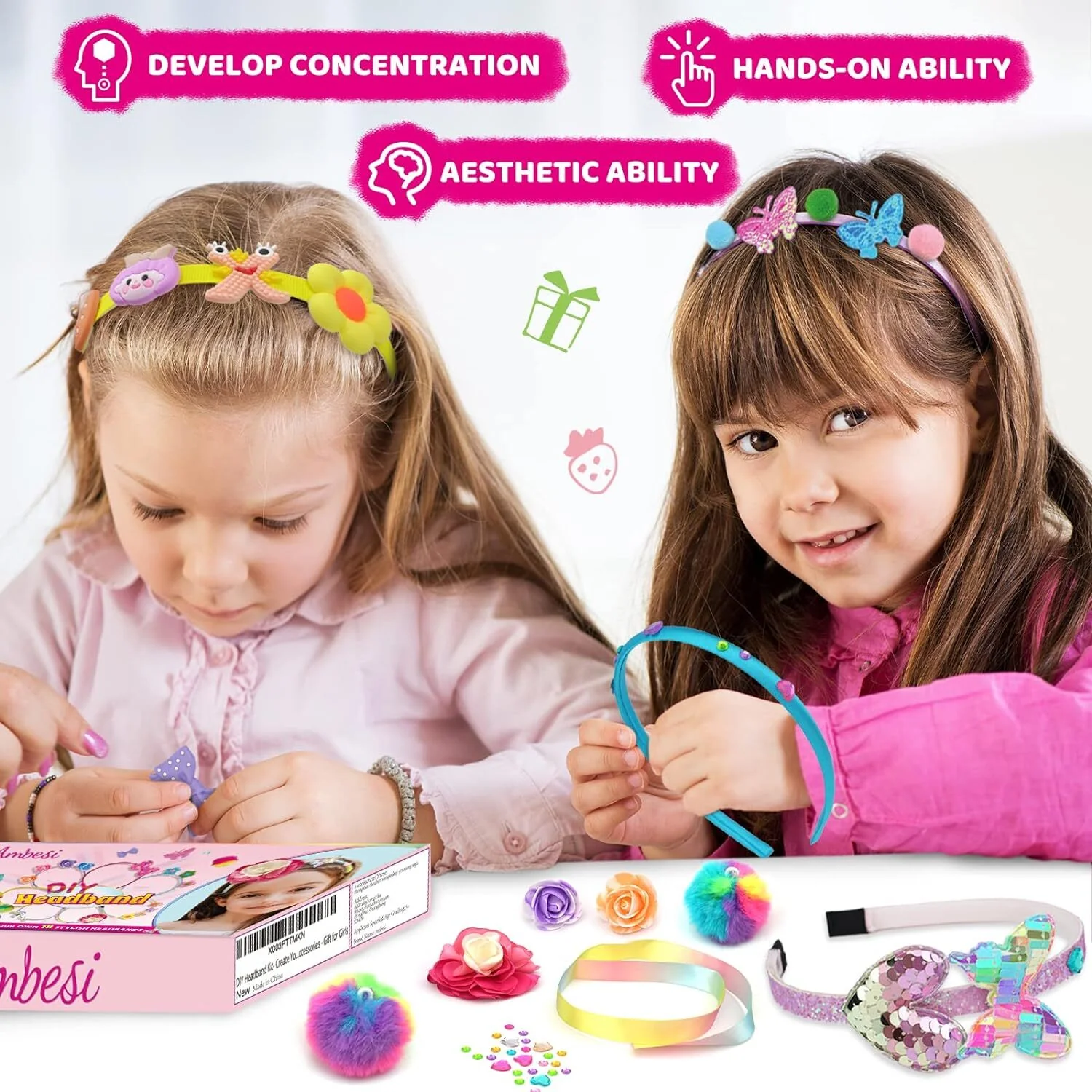 DIY Headband Making Kit 6 Unique Hair Bands Girls Fashion Accessories Arts & Crafts Set - Image 6