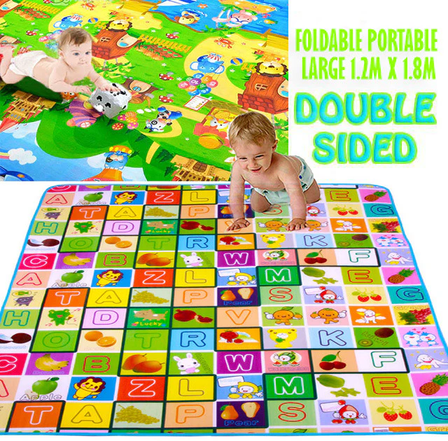 Double Sided Alphabet & Animal 1.8m x 1.2m Baby Mat Activity Rug - Image 3