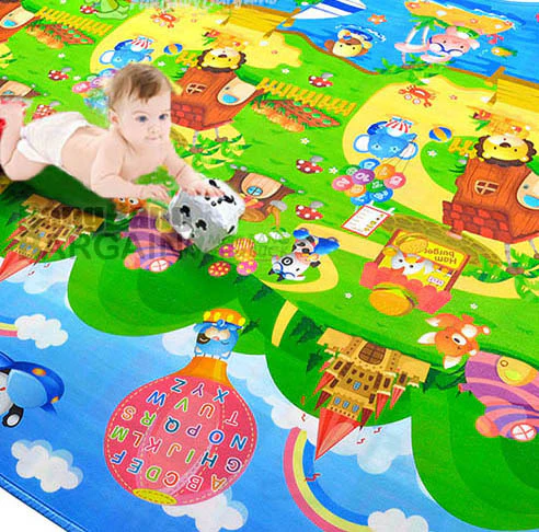 Double Sided Alphabet & Animal 1.8m x 1.2m Baby Mat Activity Rug - Image 5