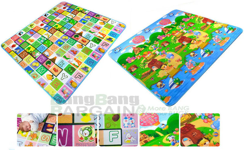 Double Sided Alphabet & Animal 1.8m x 1.2m Baby Mat Activity Rug - Image 8