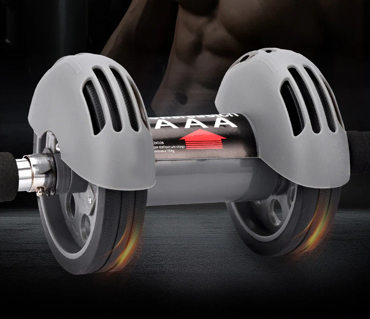 Double Wheels Abdominal Gym Ab Roller Total Body Exerciser with Knee Pad - Image 7